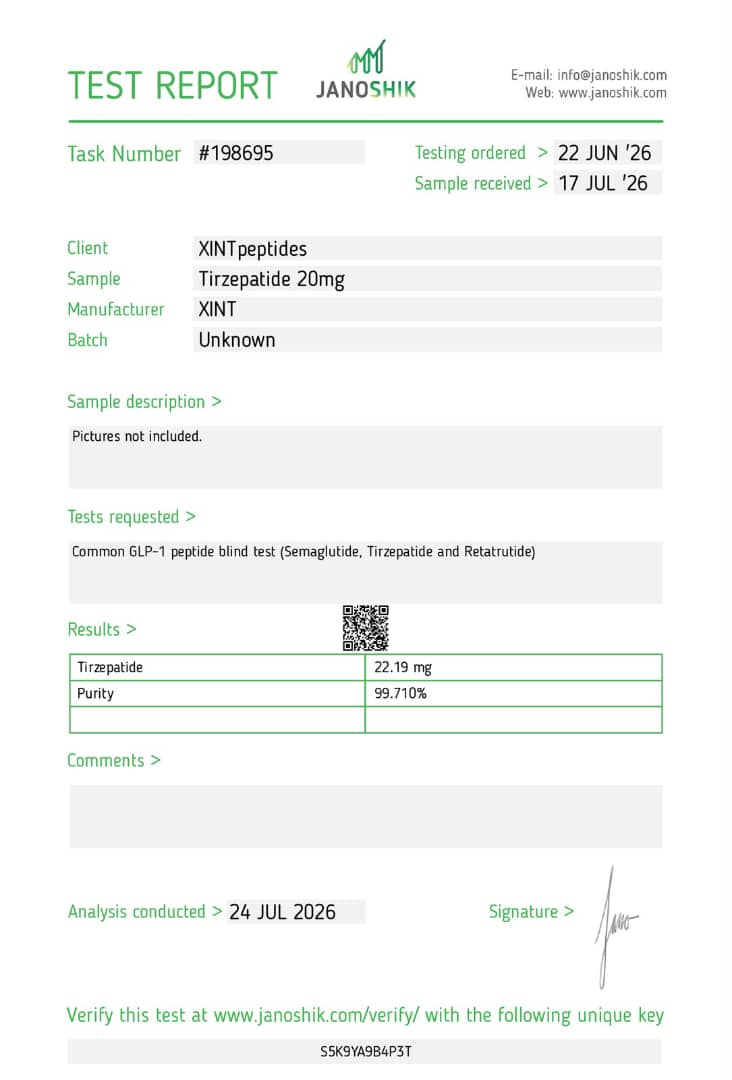 Tirzepatide 20mg COA
